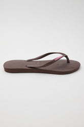 Slim Rubber Logo Thong Brown/Pink